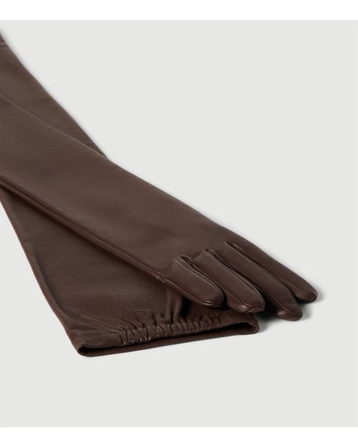 Brunello Cucinelli Brown Leather Gloves