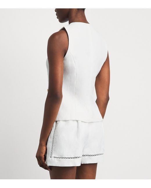 Maje White Embroidered Waistcoat