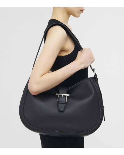 Alexander McQueen Black Leather T-Bar Shoulder Bag