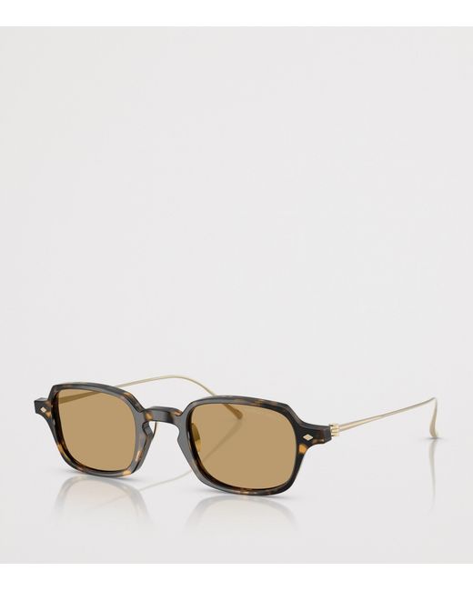 Giorgio Armani Brown Tortoiseshell Rectangle Sunglasses for men