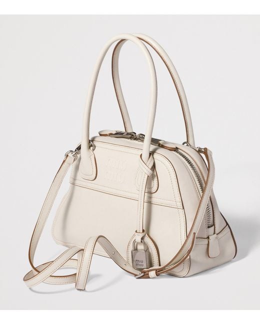 Miu Miu Natural Nappa Leather Vivant Top-Handle Bag