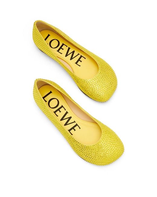 Loewe Yellow Toy Strass Ballerina Flats