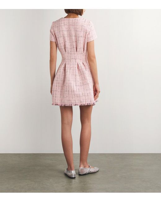 Maje Tweed Frayed Mini Dress in Pink Lyst UK