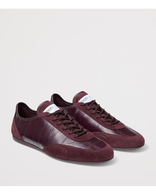 Jimmy Choo Purple Sunny F Leather-Suede Sneakers