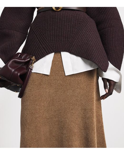 Gabriela Hearst Brown Silk Muir Midi Skirt
