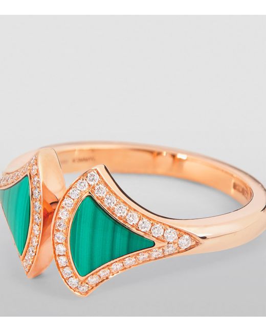 BVLGARI Metallic Diamond And Malachite Divas' Dream Ring