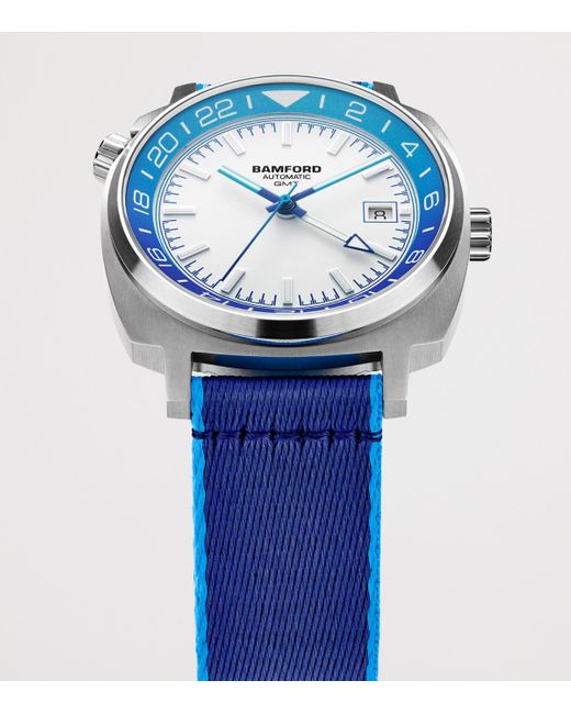 BAMFORD LONDON Blue Stainless Steel Gmt Summer +2 Watch for men