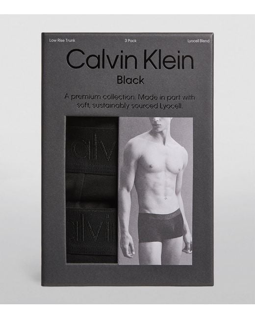 Calvin Klein Black Low-Rise Tonal Trunks for men