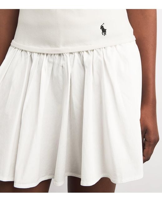 Polo Ralph Lauren White Cotton Flounce Mini Skirt