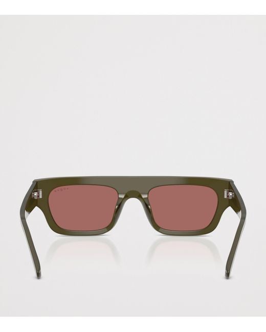 Vogue Green Rectangular Sunglasses