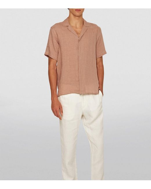 Orlebar Brown Pink Linen Maitan Shirt for men