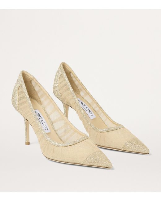 Jimmy Choo Natural Love 85 Mesh Glitter Pumps