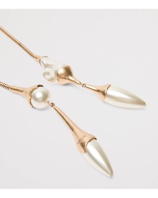 Weekend by Maxmara White Faux Pearl Wraparound Necklace