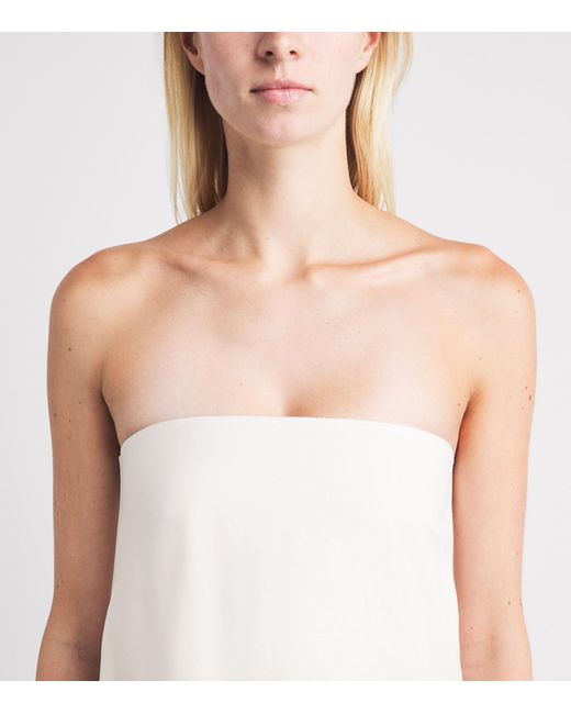 St. Agni White Organic Cotton Oxford Midi Dress