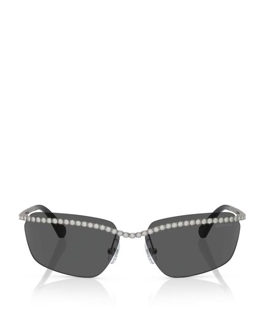 Swarovski Gray Embellished Sk7001 Sunglasses