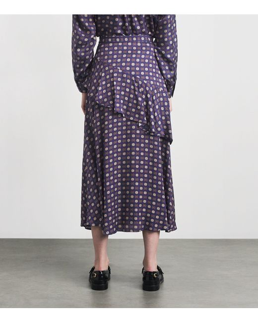 Claudie Pierlot Purple Tiered Midi Skirt