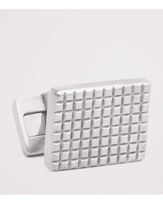 Dunhill White Hobnail And Reed Tile Cufflinks for men