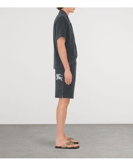 Burberry Black Cotton Ekd Shorts for men