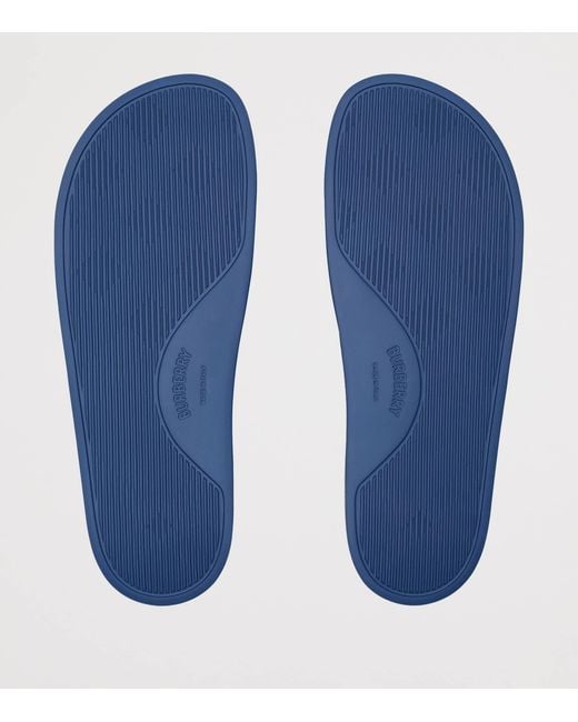 Burberry Blue Logo Slides for men
