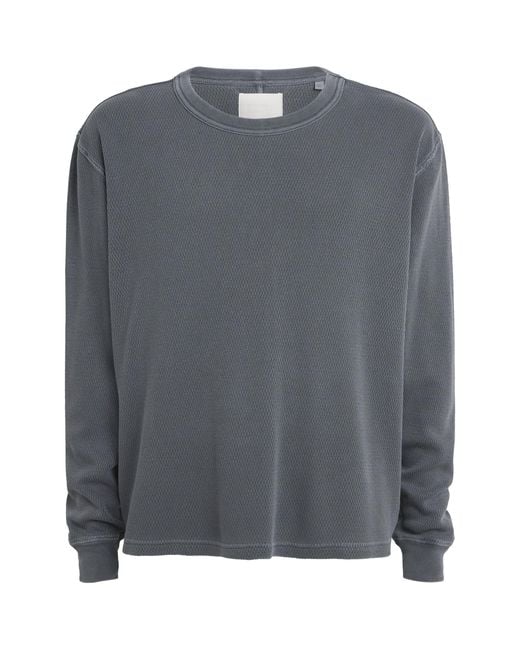 Citizens of Humanity Gray Cotton Waffle-Stitch Sweater for men
