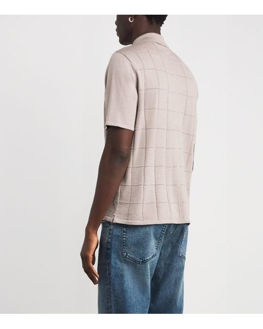 Rag & Bone Brown Wool-Blend Knitted Short-Sleeve Shirt for men