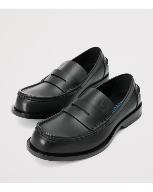 Loewe Black Calfskin Bobine Loafers for men