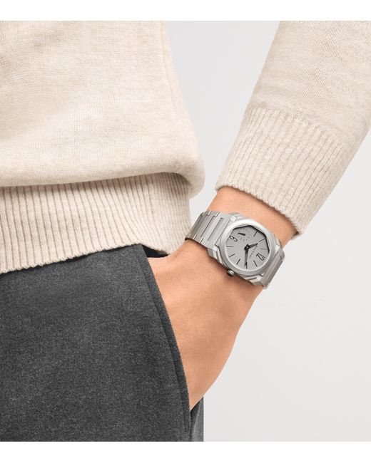 BVLGARI Gray Titanium Octo Finissimo Automatic Watch