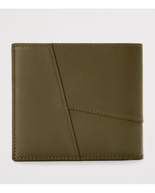 Loewe Green Leather Puzzle Edge Bifold Wallet for men