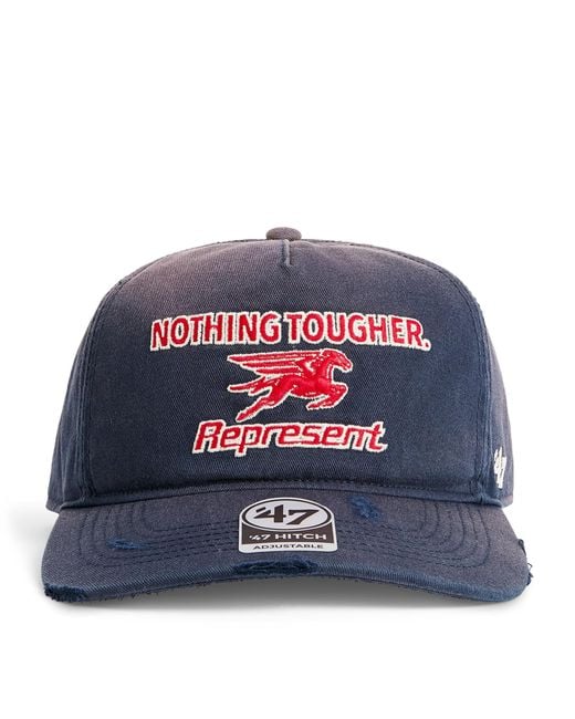 Represent Blue Cotton Nothing Tougher Baseball Cap for men