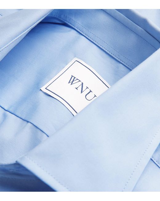 With Nothing Underneath Blue Organic Cotton Dress Shirt