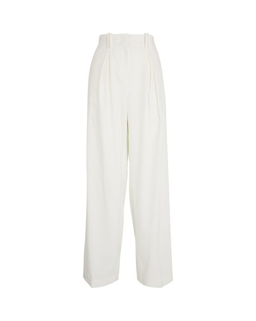 LVIR White Wool Wide-leg Trousers