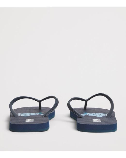 Vilebrequin Blue Turtle Flip Flops for men