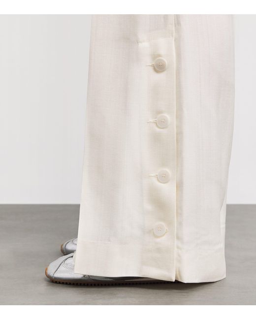 Sandro White Flared Tailored Trousers