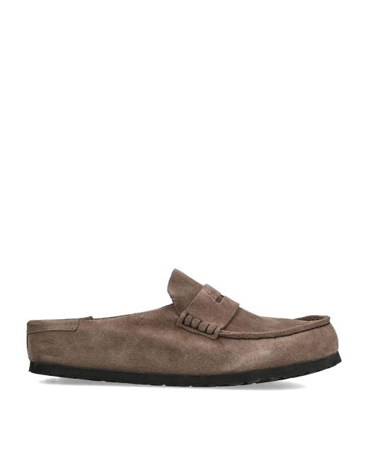 Birkenstock Brown Suede Naples Wrapped Clogs for men