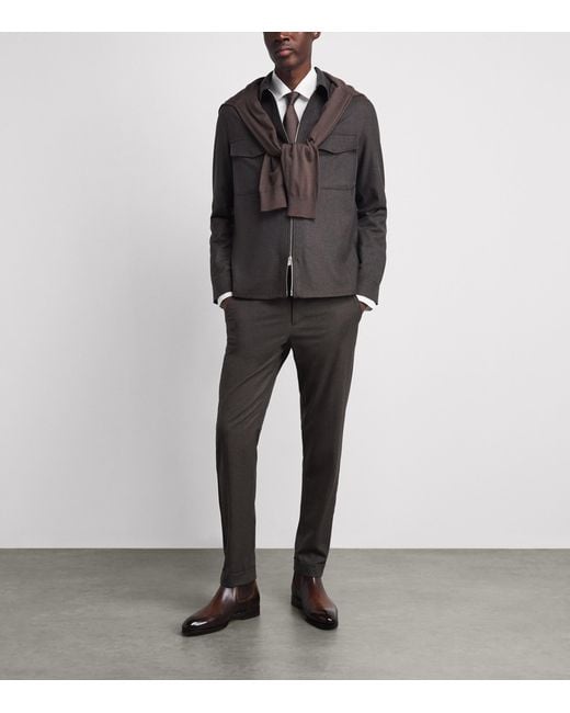 Marco Pescarolo Black Cashmere 2-Way Zip Jacket for men