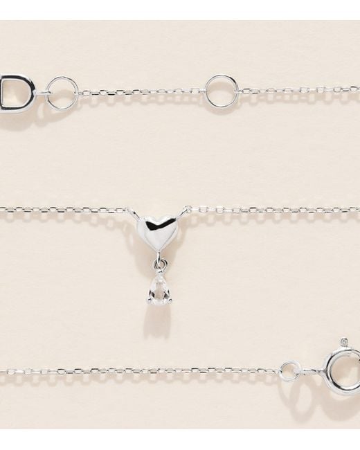 Astrid & Miyu Natural And Topaz Heart Necklace