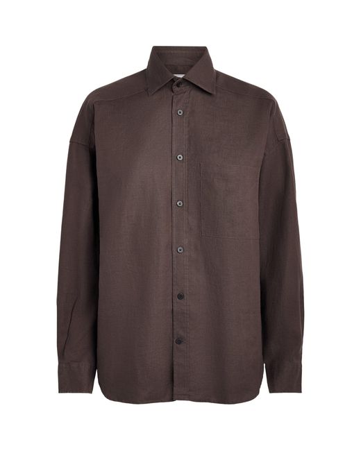With Nothing Underneath Brown Hemp The Weekend Shirt