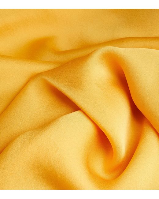 Carine Gilson Yellow Silk Lace-trim Nightdress