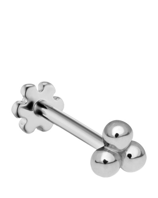 Maria Tash Metallic Ball Trinity Threaded Stud Earring