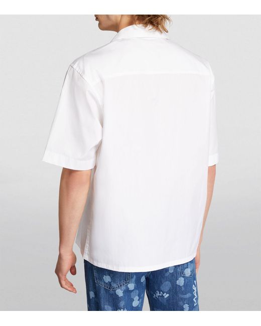 Marni White Cotton Poplin Short-sleeve Shirt for men