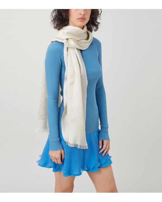 Mulberry White Silk-Organic Cotton Tree Scarf