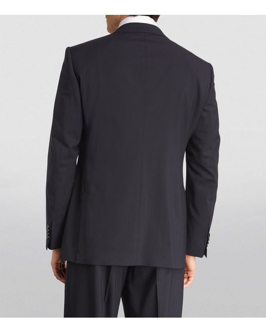 Giorgio Armani Blue Wool Double-breasted Two-piece Suit for men