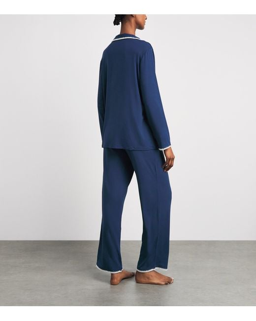 Eberjey Blue Long-Sleeve Frida Pyjama Set