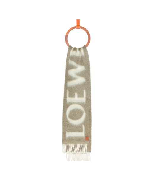 Loewe Metallic Wool-Blend Logo Scarf