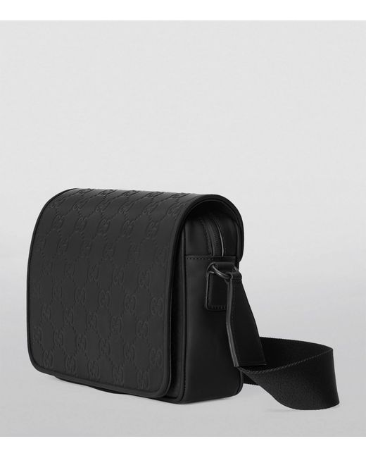 Gucci Black Leather Gg Flap Cross-body Bag for men