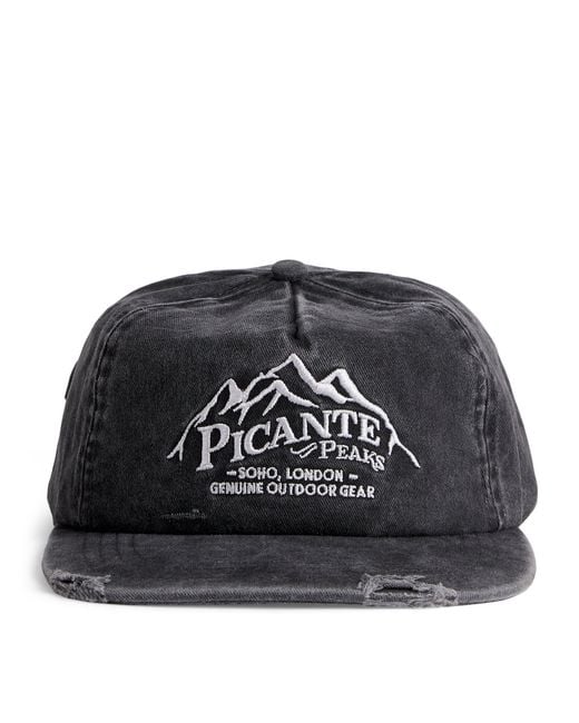 Picante Black Peaks Crew Cap for men