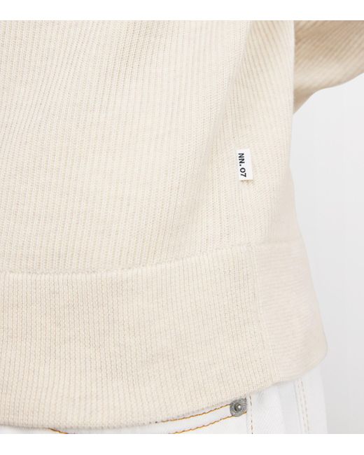 NN07 White Ribbed Danny Sweater for men
