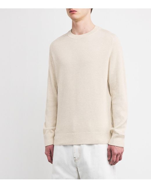 NN07 White Ribbed Danny Sweater for men