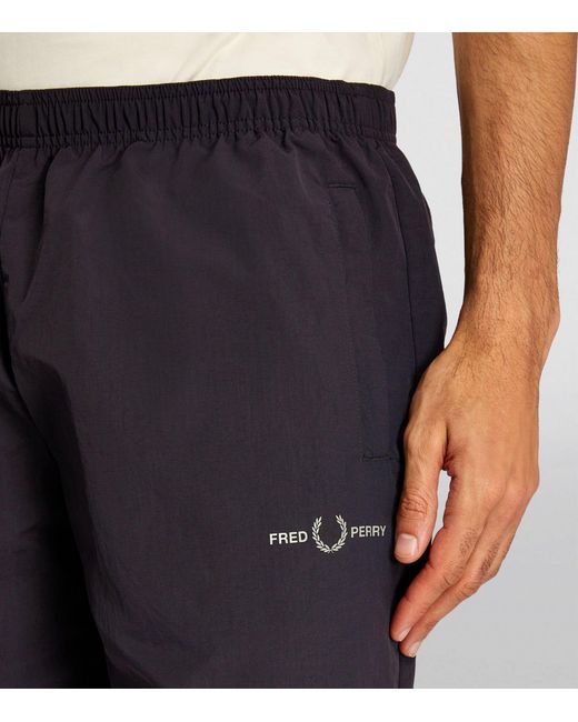 Fred Perry Blue Ripstop Logo Shorts for men