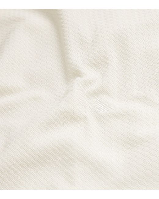 Emporio Armani White Cotton Woven T-Shirt for men
